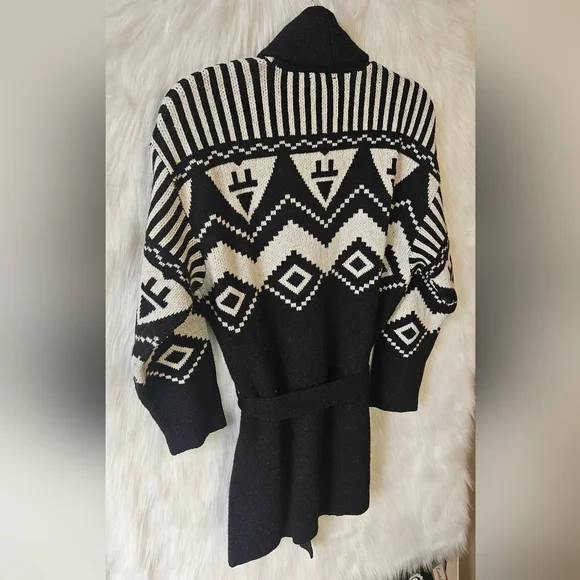 RACHEL Rachel Roy Black & White Geometric Cardigan - Picture 4 of 8